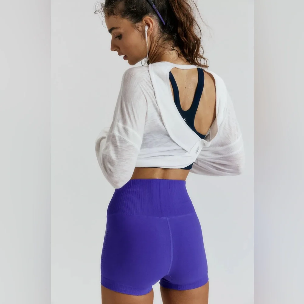 NWOT FP Movement Good Karma Running Shorts - Deep Sea - Size XL - Picture 4 of 16